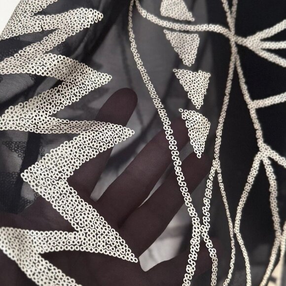 Mini Halter‎ Swing Dress Size S Black Gold Sparkle Glam Event Party Cocktail LBD - Picture 6 of 10